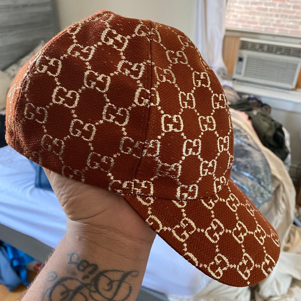 GUCCI LAMÉ baseball hat BRAND NEW SIZE XL BROWN
